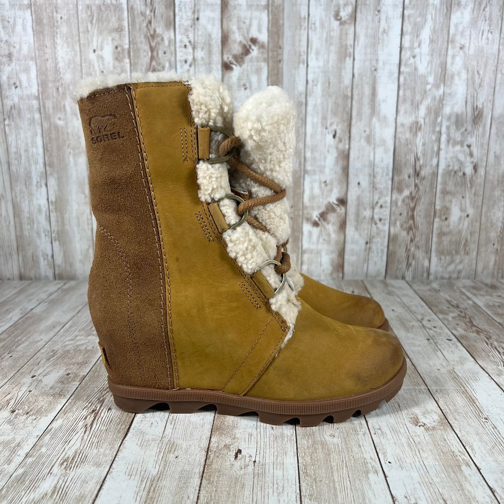 Sorel Women's Joan of Arctic Wedge || Camel womens 7